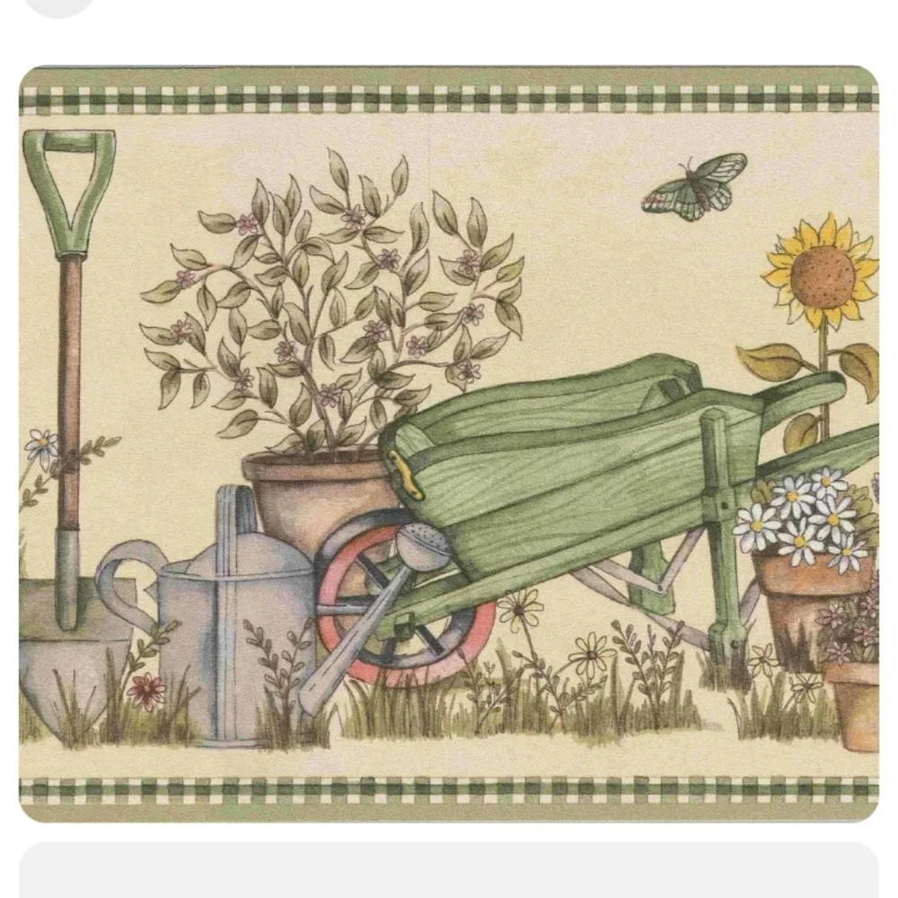 Wallpaper Border Garden Tools & Bee Hives